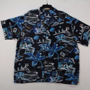 HanTon Shirt Men's 2XL Short Sleeve Hawaiian Theme Boats